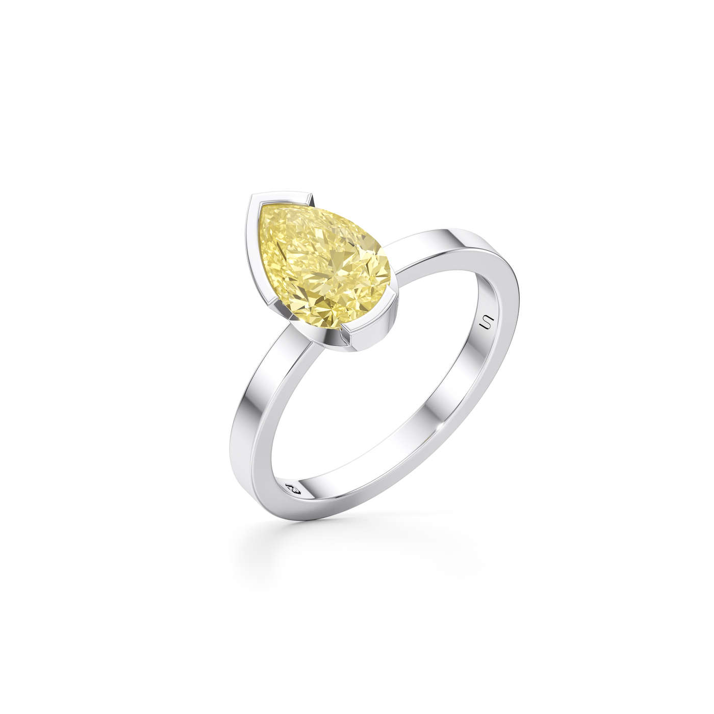 Meta Yellow Diamond Pear Solitaire Ring