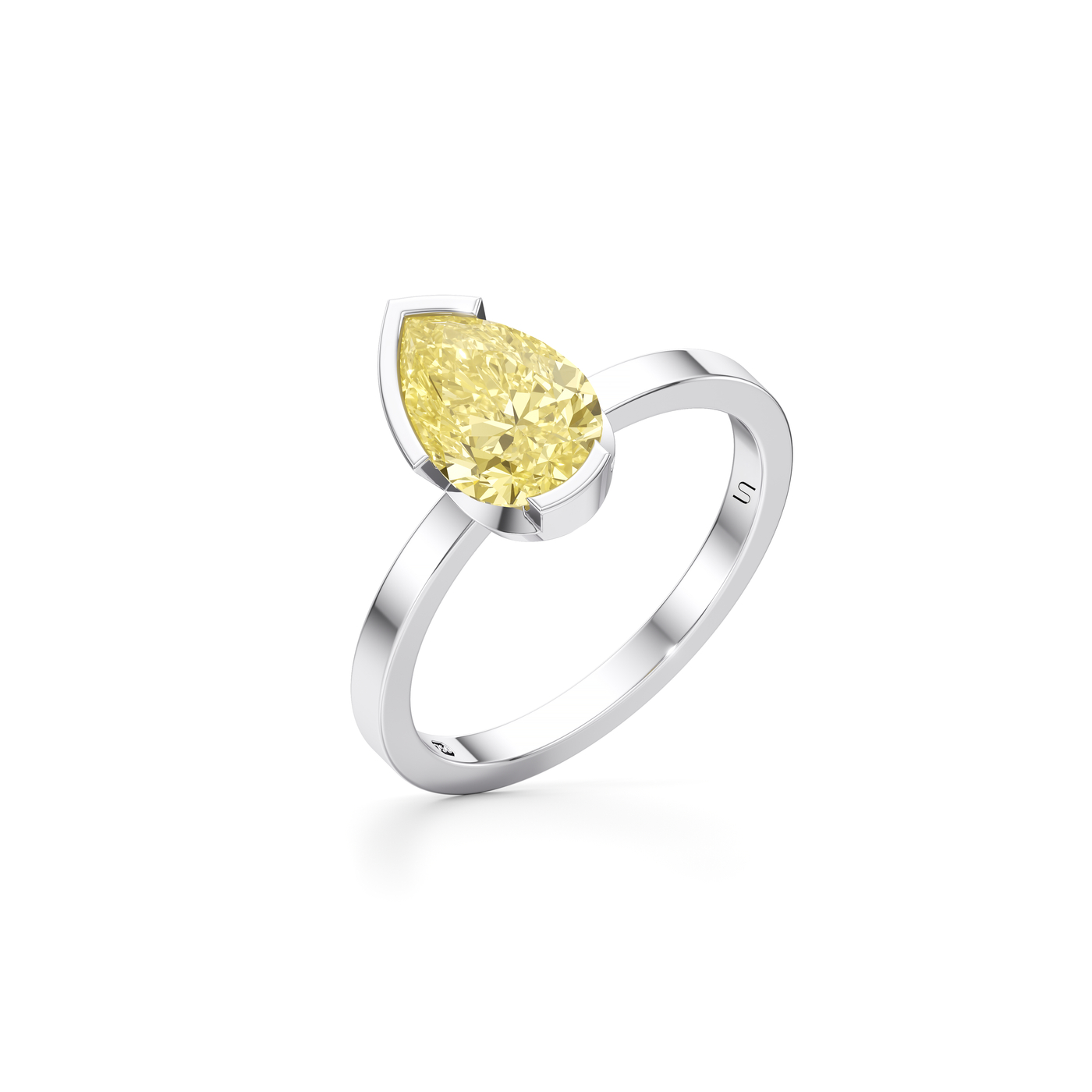 Meta Yellow Diamond Pear Solitaire Ring