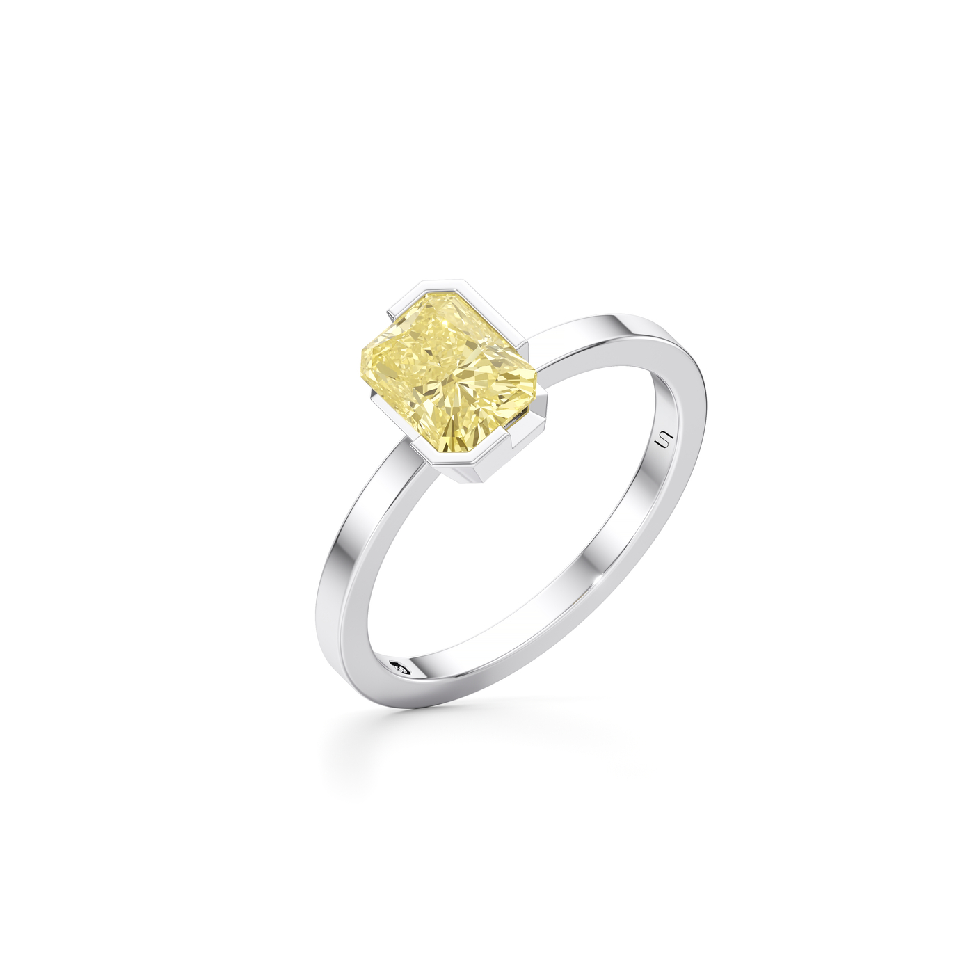 Meta Yellow Diamond Radiant Solitaire Ring