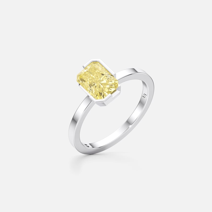 Meta Yellow Diamond Radiant Solitaire Ring