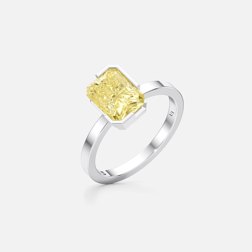Meta Yellow Diamond Radiant Solitaire Ring