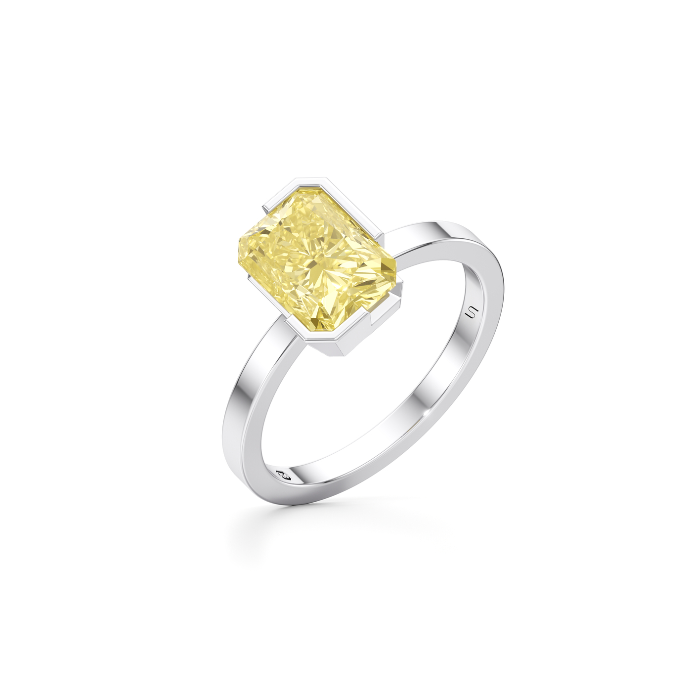 Meta Yellow Diamond Radiant Solitaire Ring