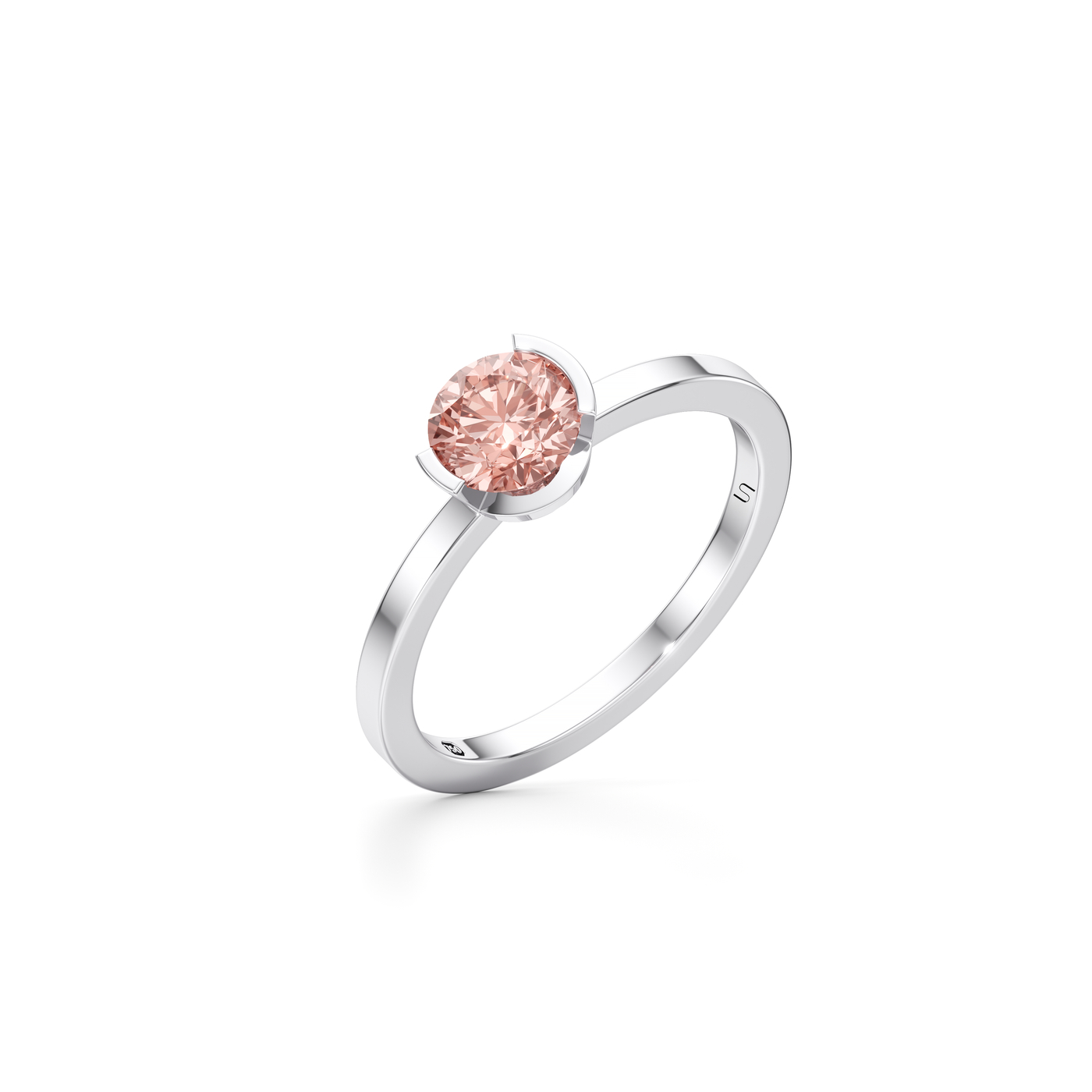 Meta Pink Diamond Round Solitaire Ring