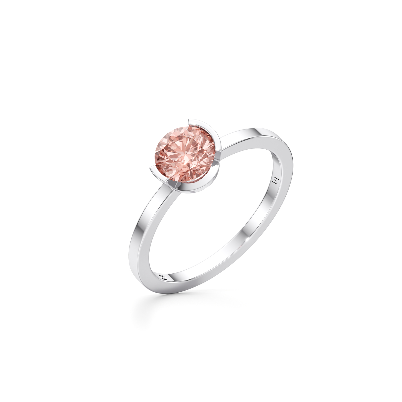 Meta Pink Diamond Round Solitaire Ring