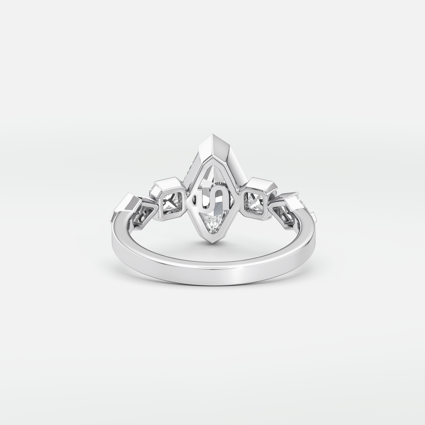 Armor Long Square Diamond Ring Small