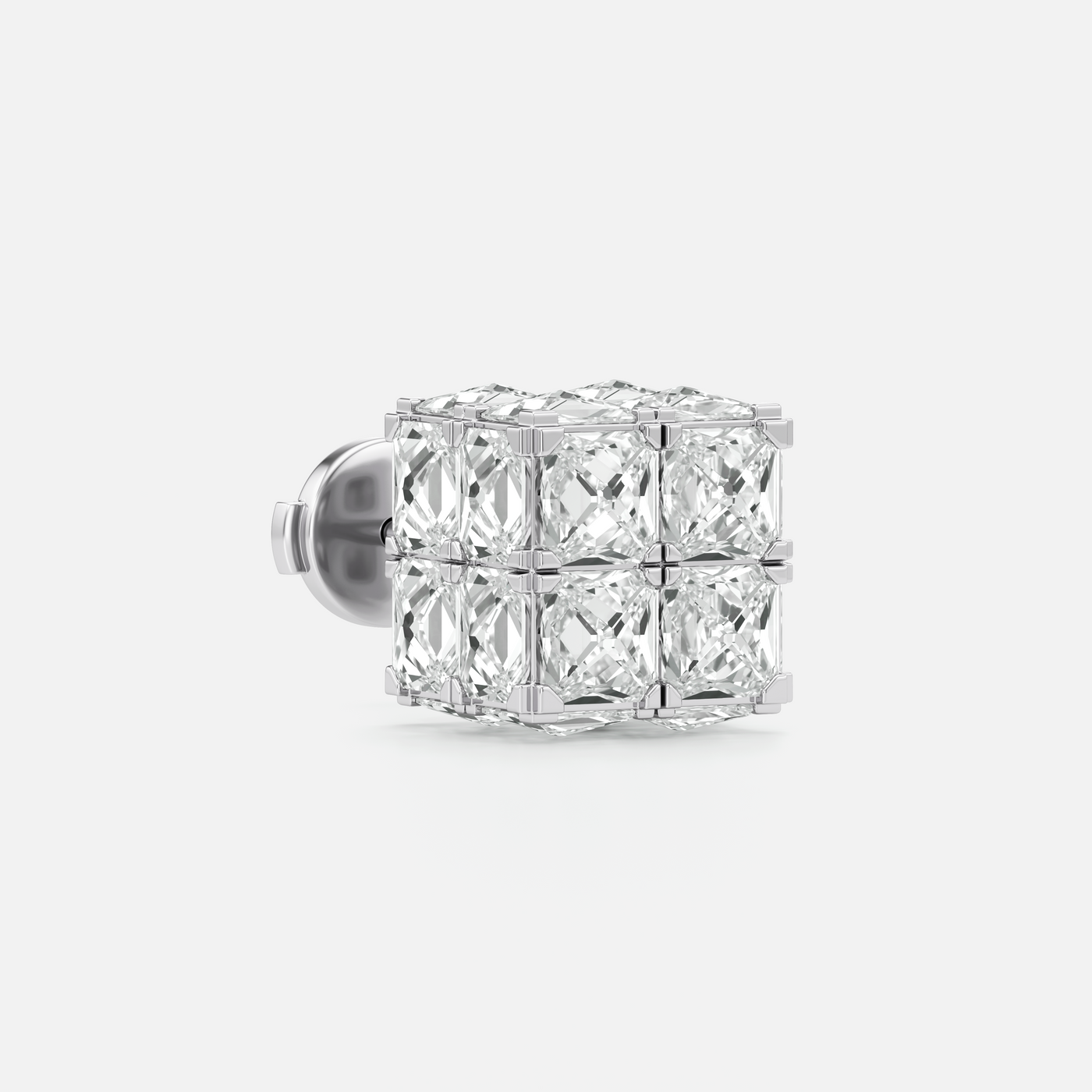 Armor Cube Diamond Stud Earrings
