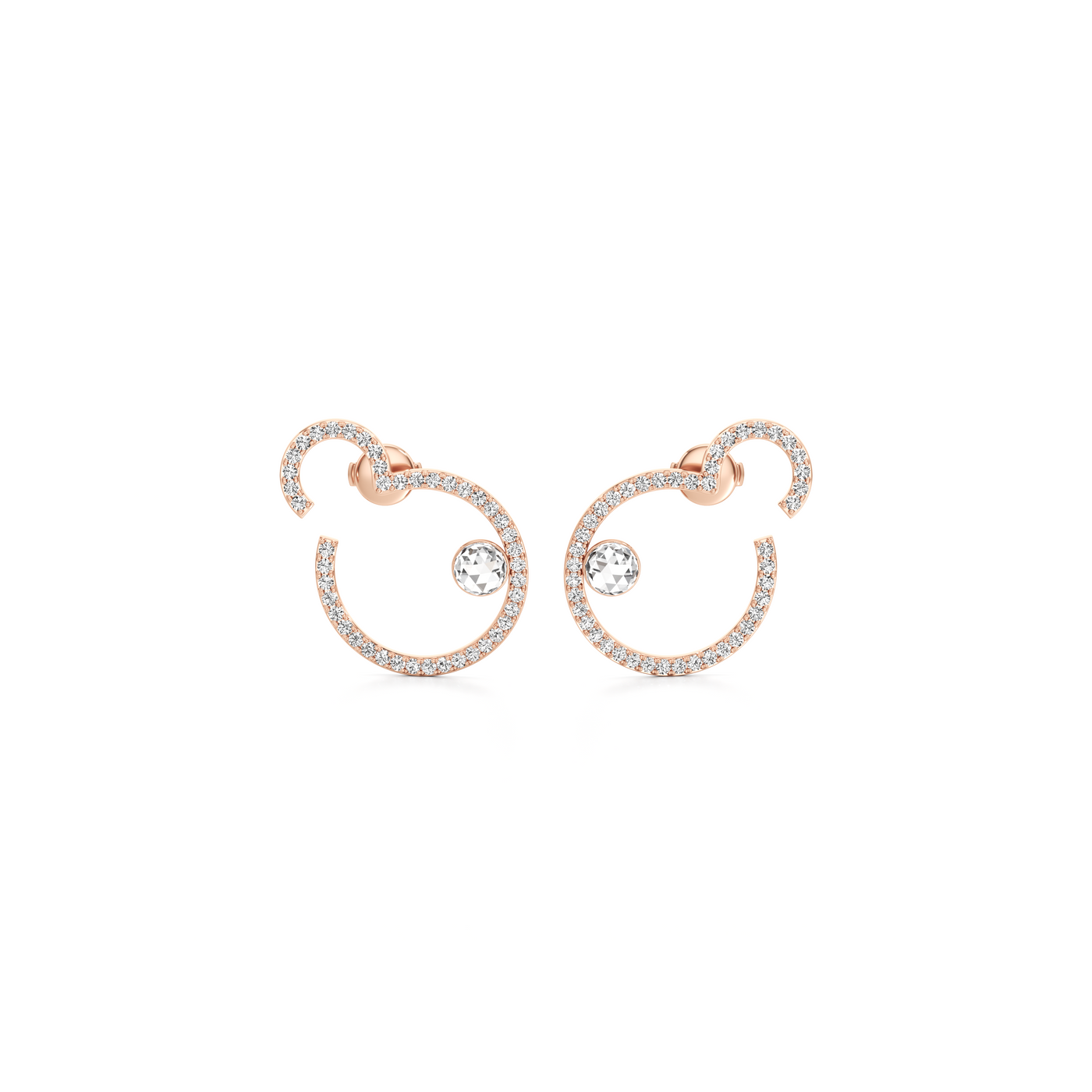 Bubble Diamond Open Earrings