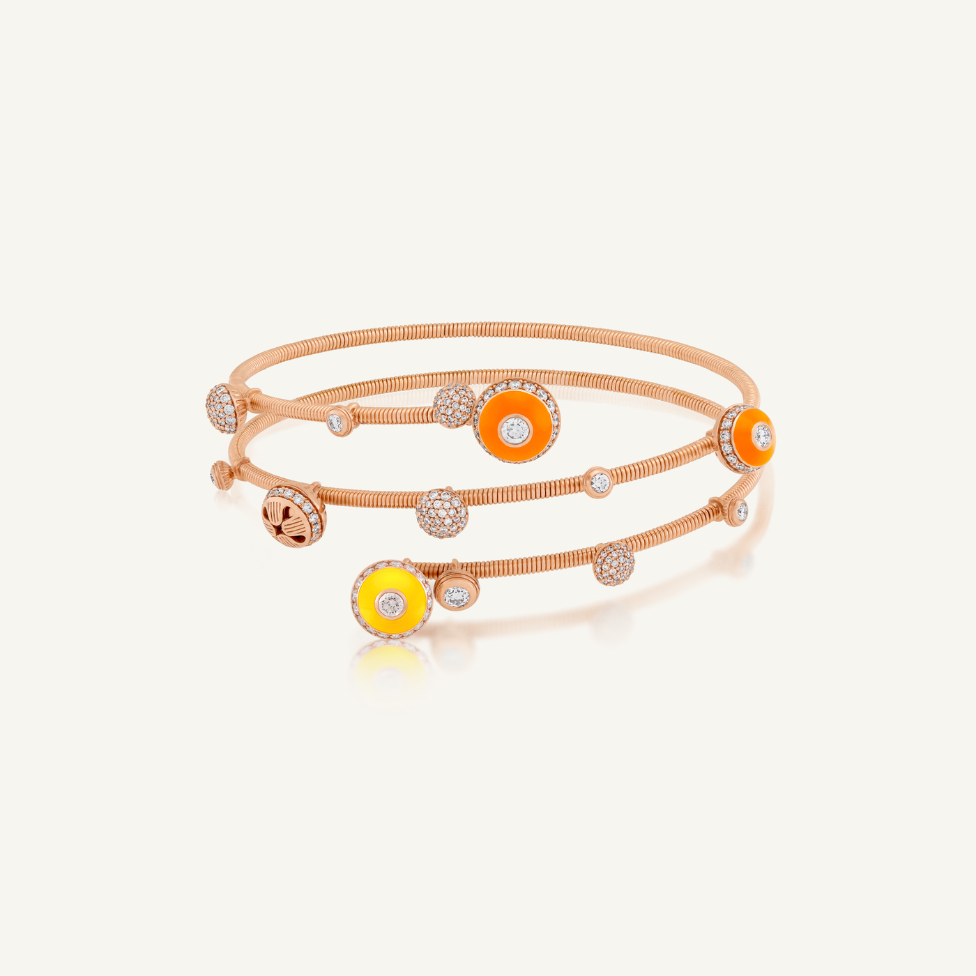 Poetry in Motion Cadence Yellow-Orange Wrap Bangle