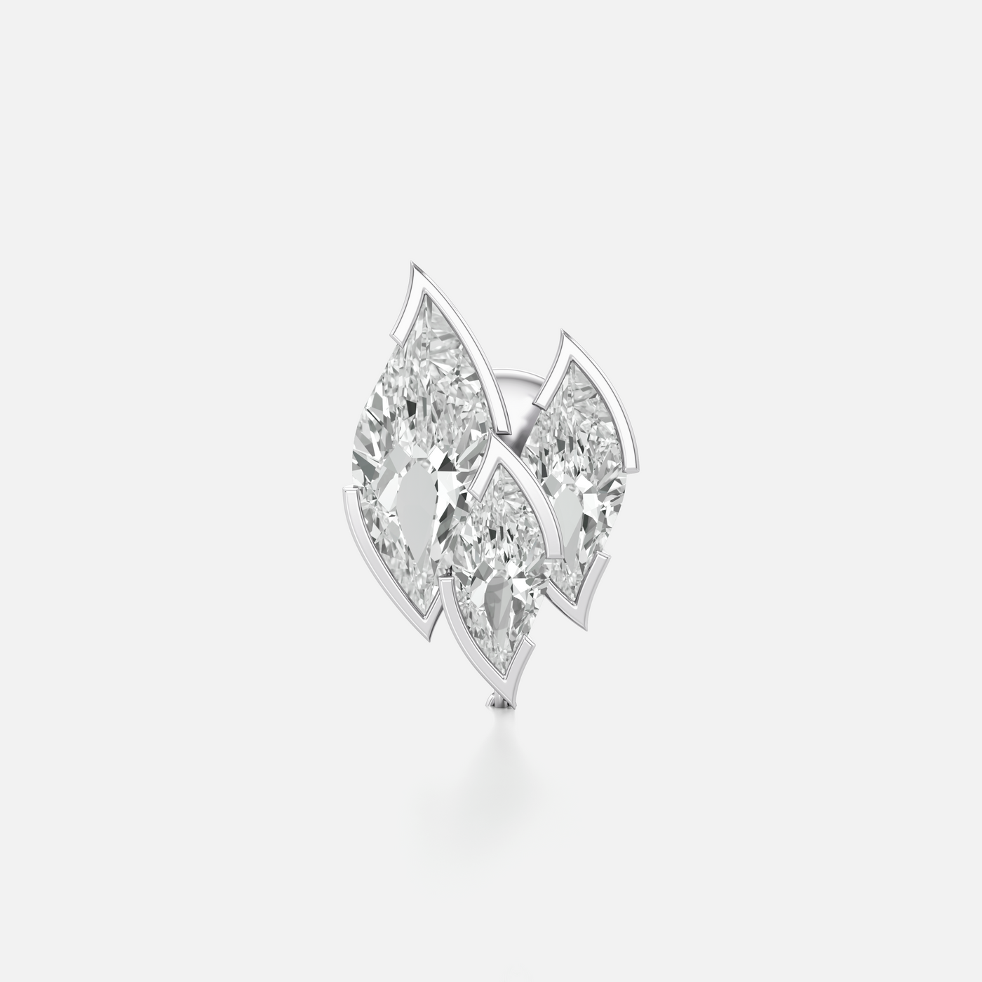 Flame Diamond Single Chain Cuff Earring