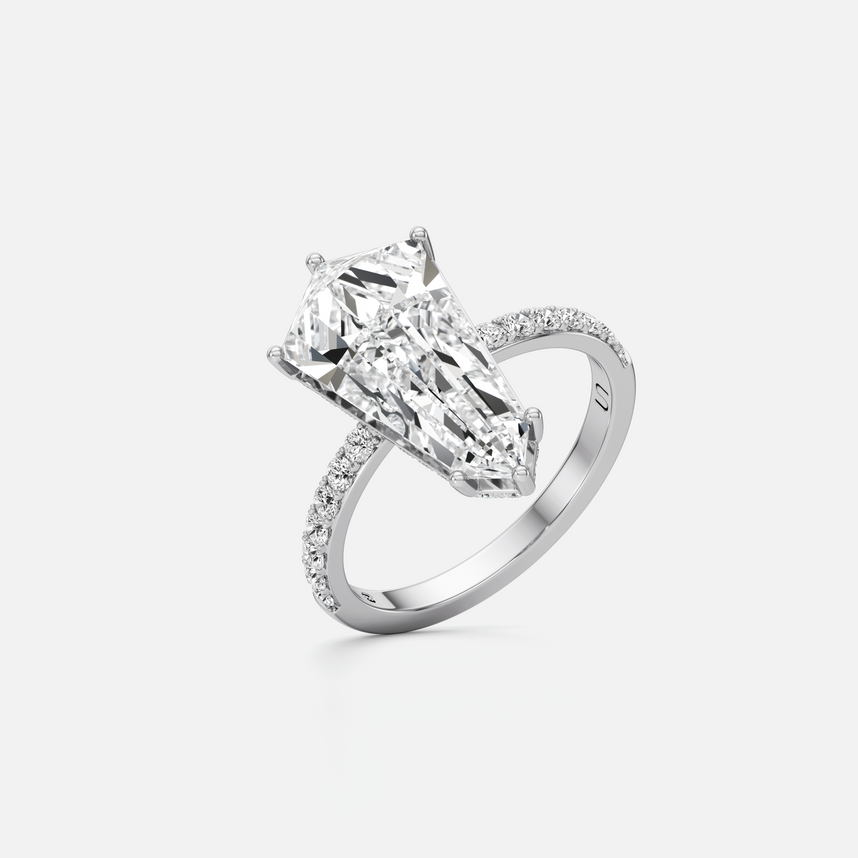 Phoenix Diamond Solitaire Pavé Ring Large