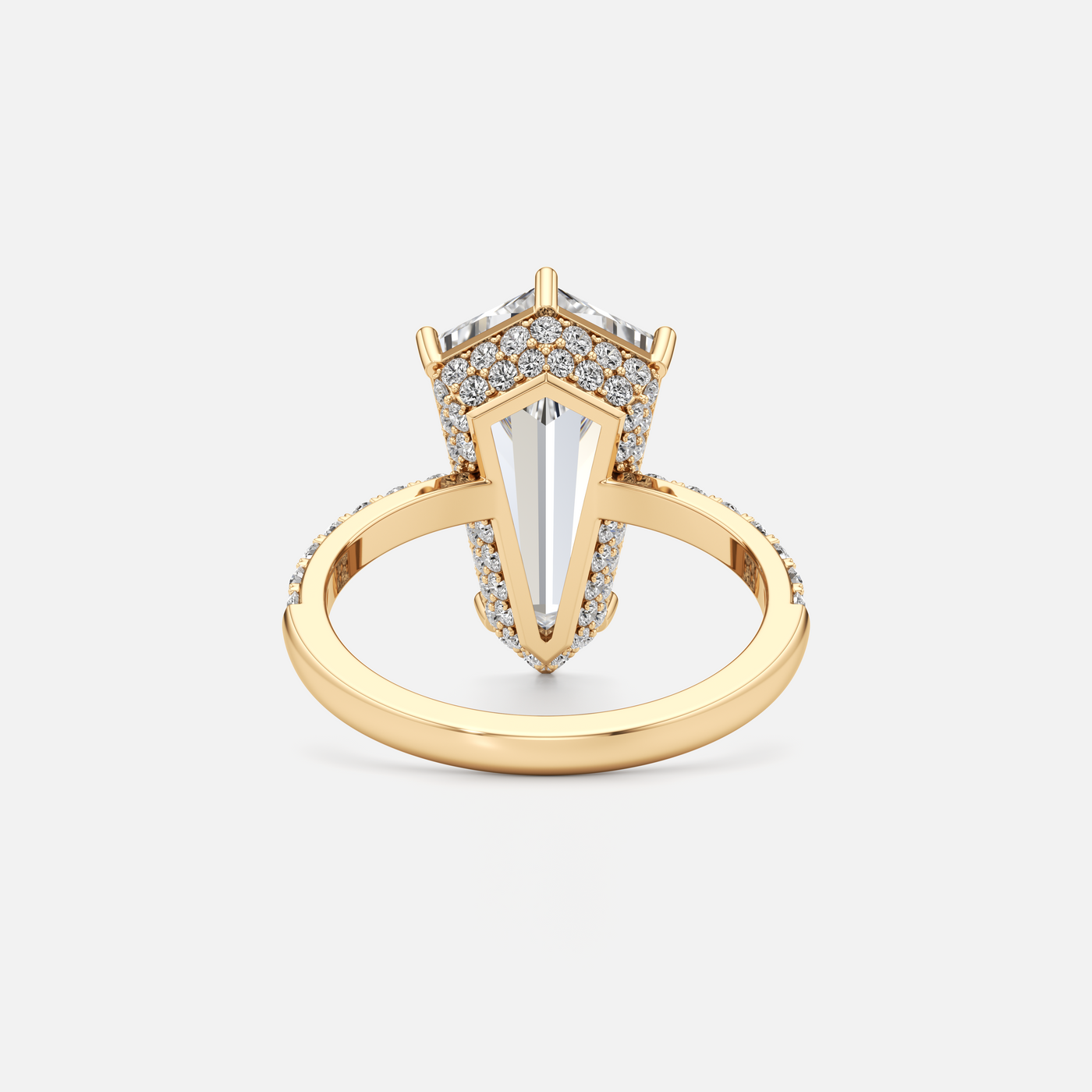 Phoenix Diamond Solitaire Pavé Ring Large