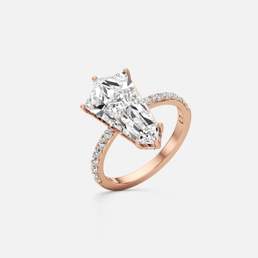 Phoenix Diamond Solitaire Pavé Ring Large