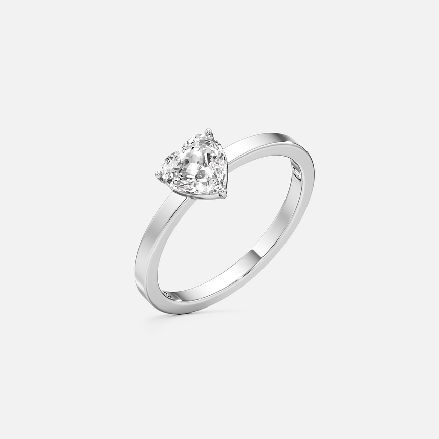 Whirlwind Solitaire Heart Ring