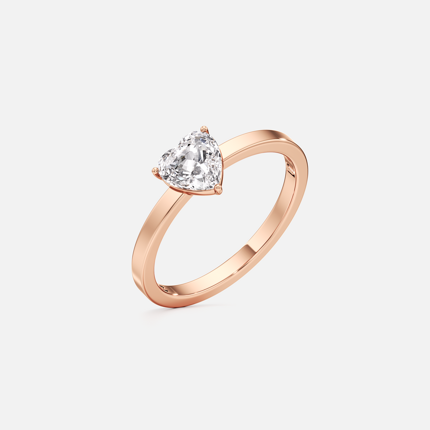 Whirlwind Solitaire Heart Ring
