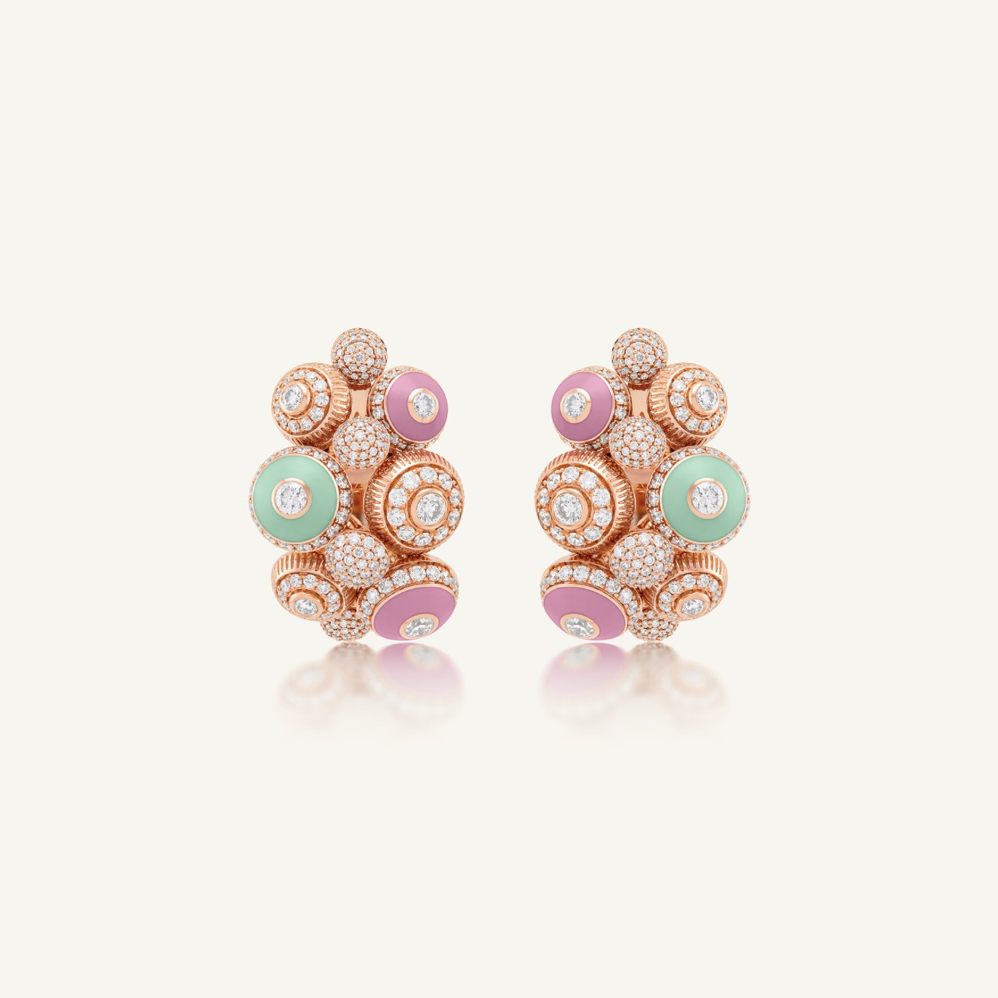 Poetry in Motion Symphony Pink-Green Earrings