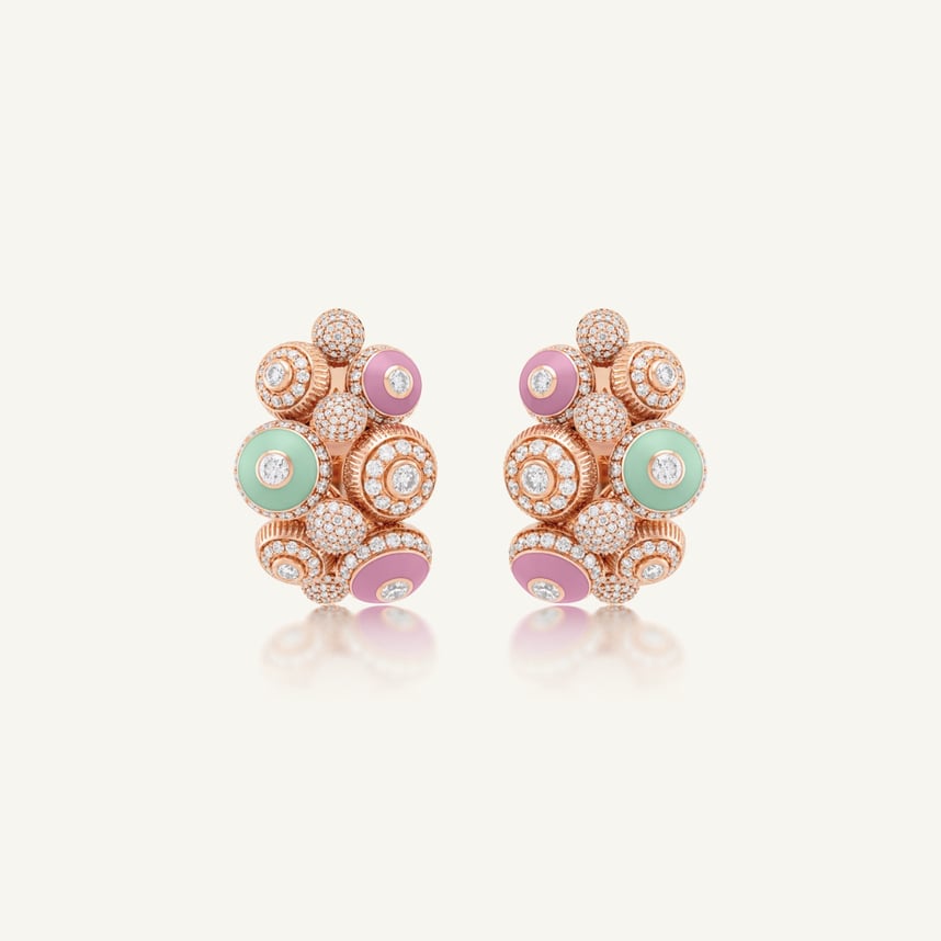 Poetry in Motion Symphony Pink-Green Earrings