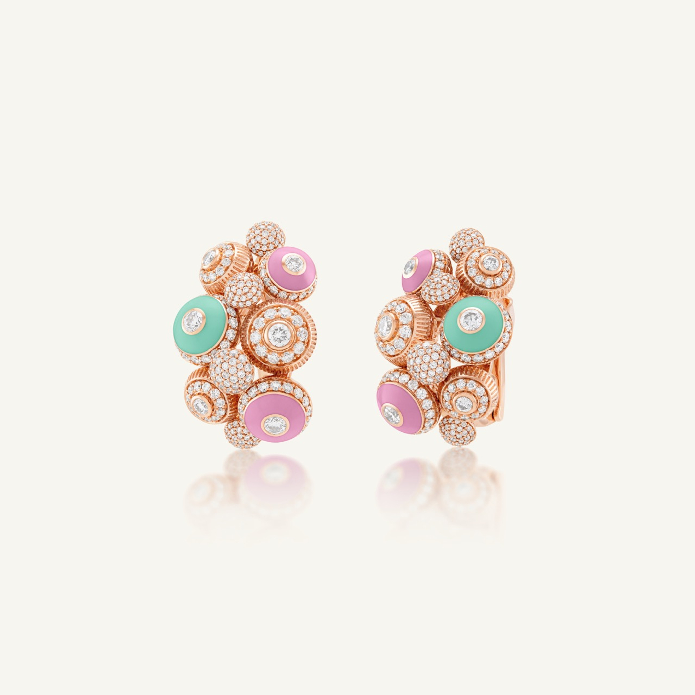 Poetry in Motion Symphony Pink-Green Earrings
