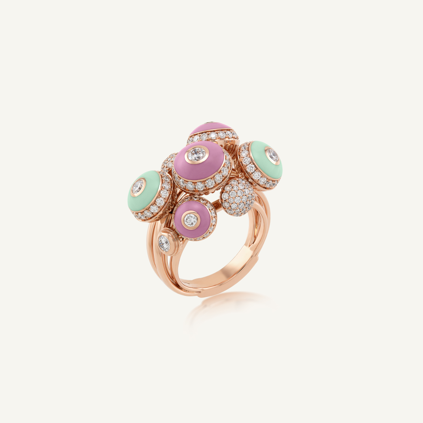 Poetry in Motion Symphony Pink-Green Ring