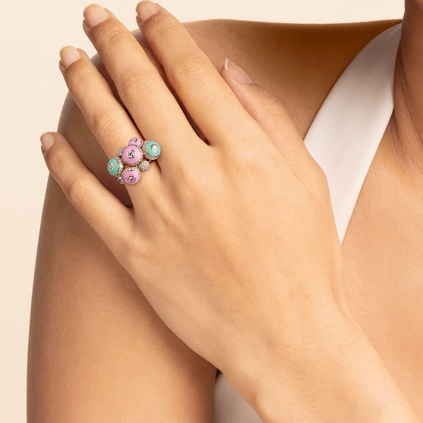 Poetry in Motion Symphony Pink-Green Ring