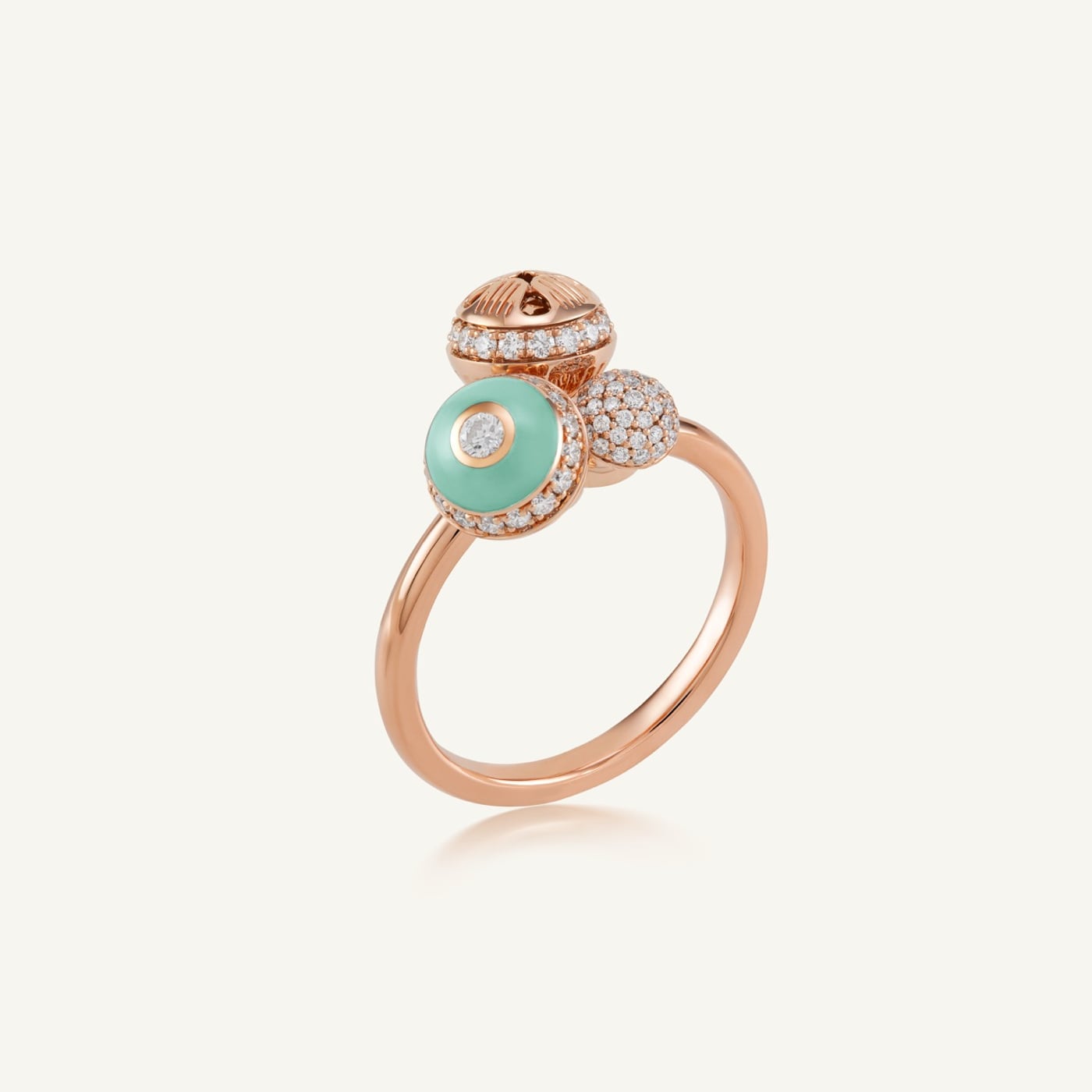 Poetry in Motion Soft Green Cluster Stackable Ring