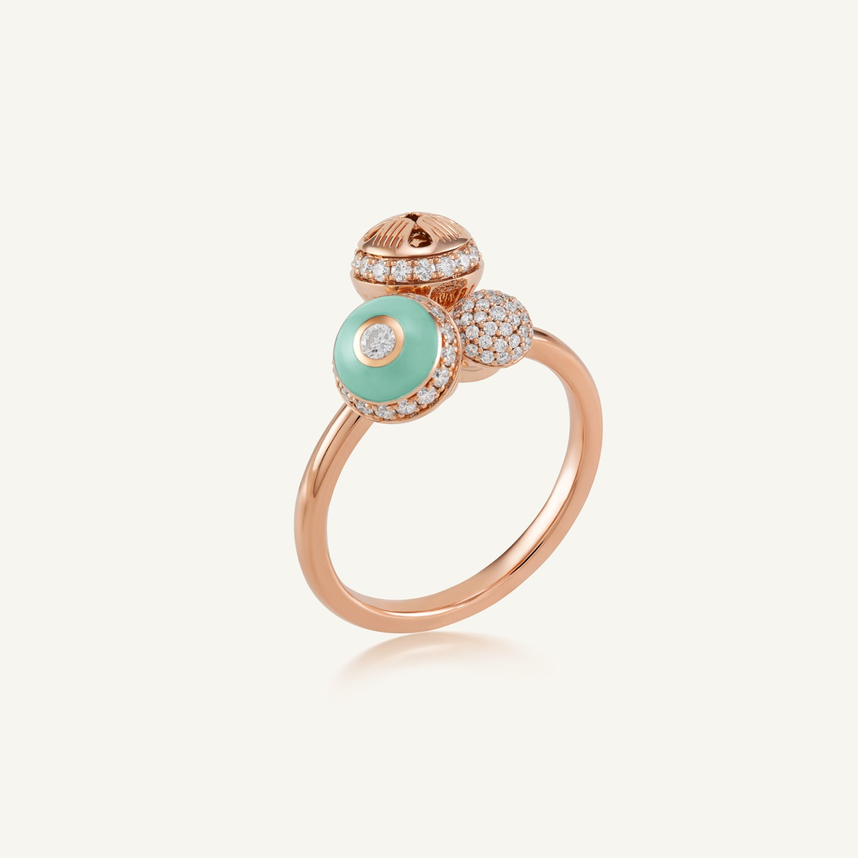 Poetry in Motion Soft Green Cluster Stackable Ring