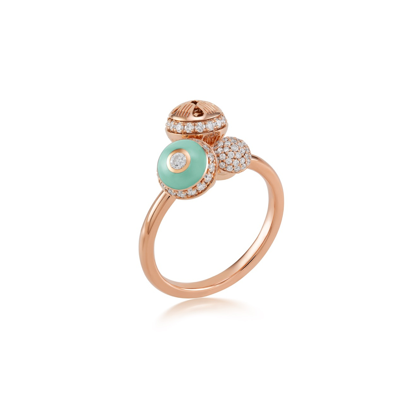 Poetry in Motion Soft Green Cluster Stackable Ring