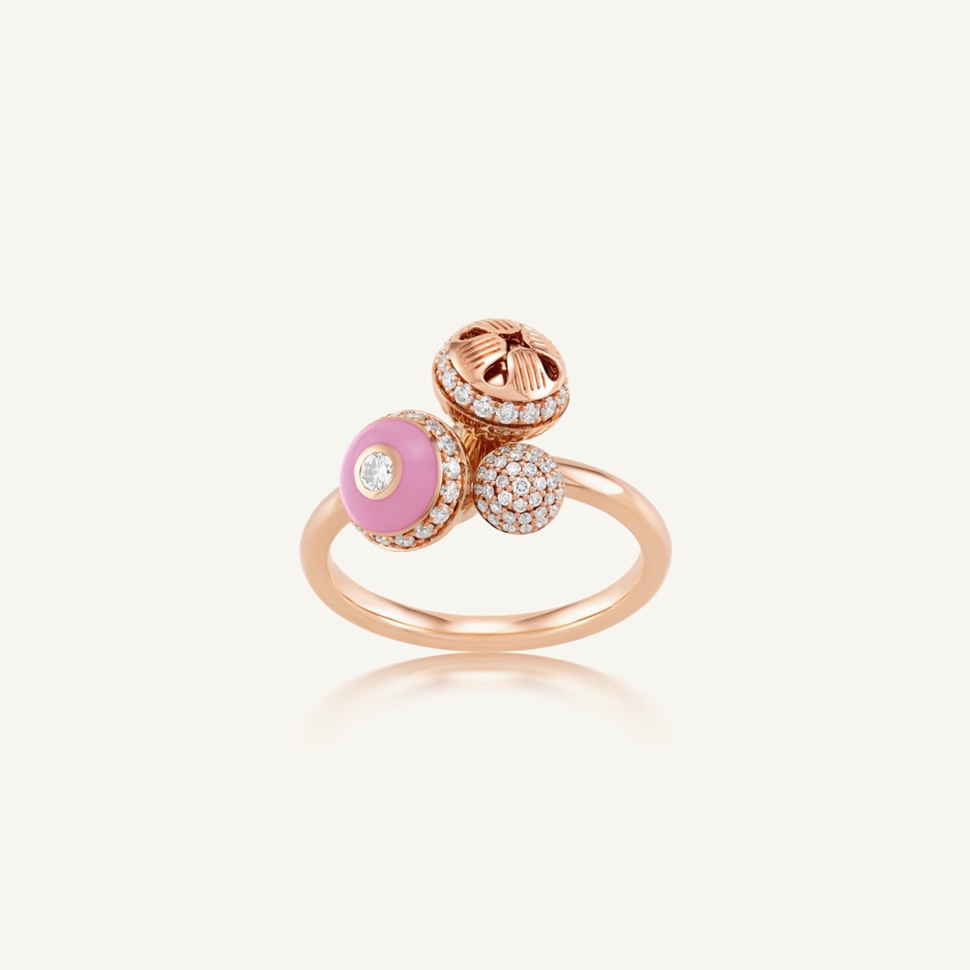 Poetry in Motion Pink Cluster Stackable Ring