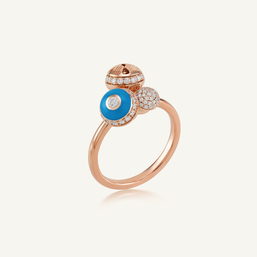 Poetry in Motion Blue Cluster Stackable Ring