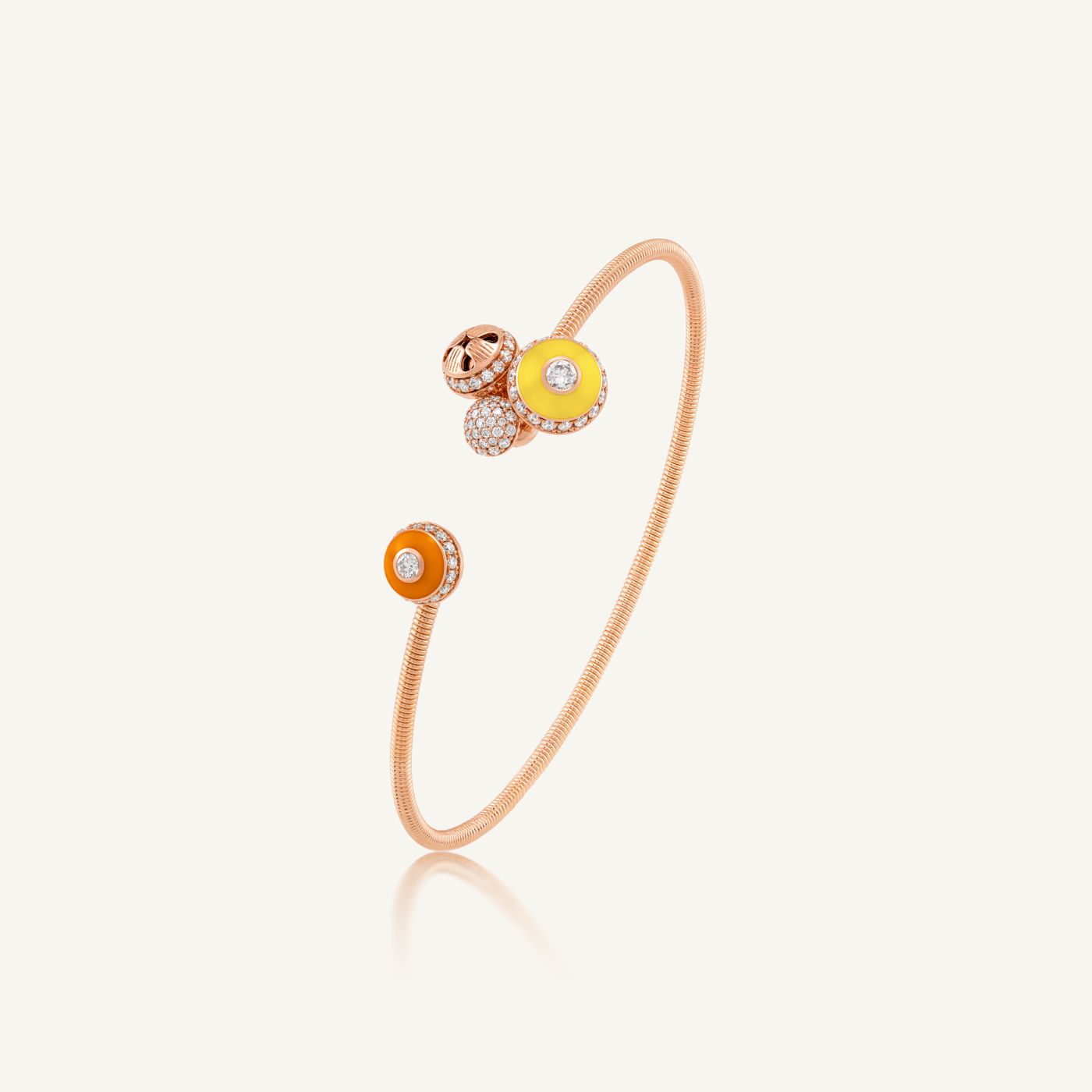 Poetry in Motion Yellow-Orange Stackable Cluster Bangle