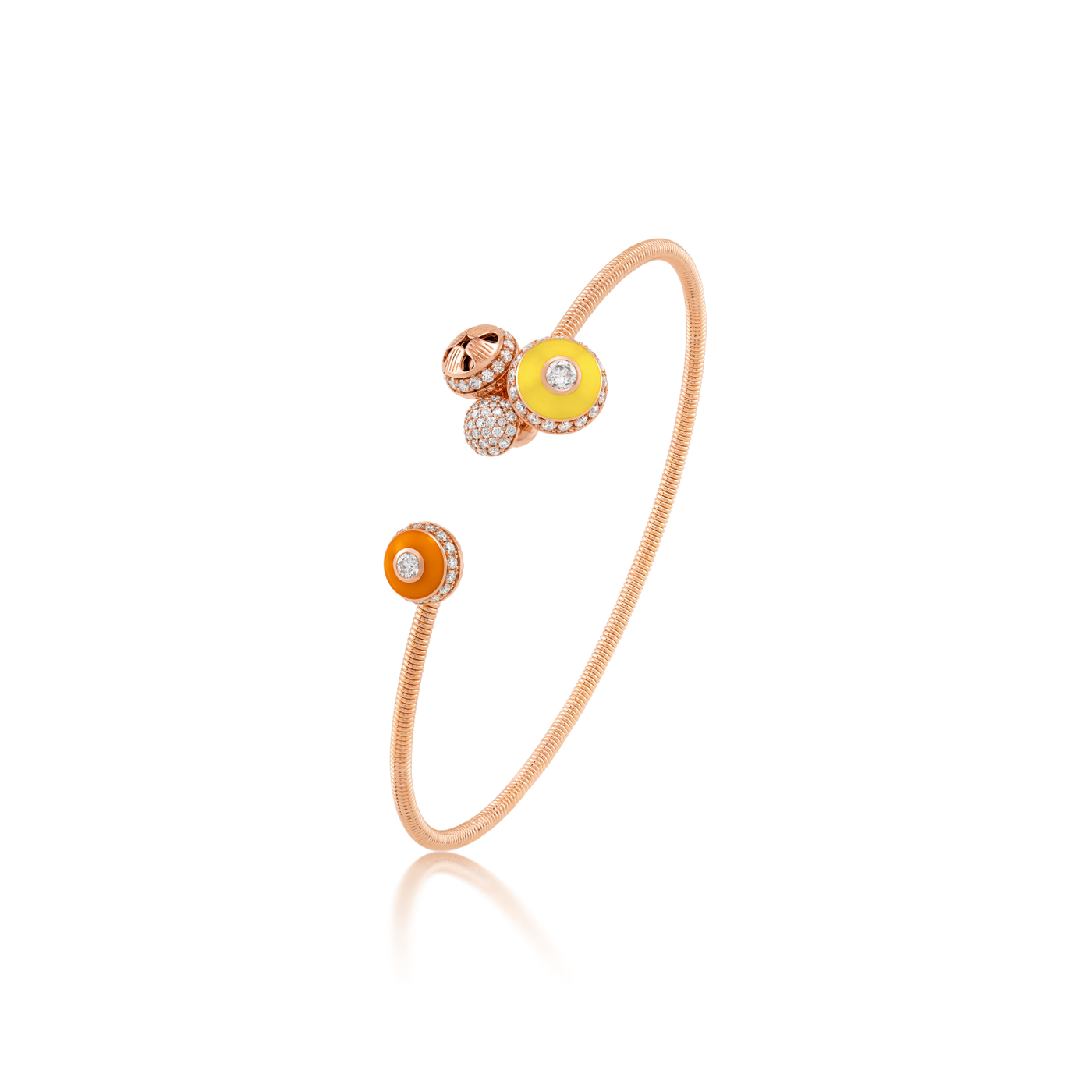 Poetry in Motion Yellow-Orange Stackable Cluster Bangle