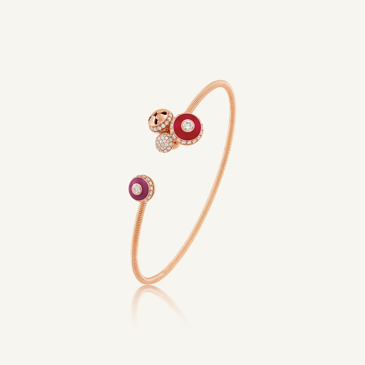 Poetry in Motion Purple-Red Stackable Cluster Bangle