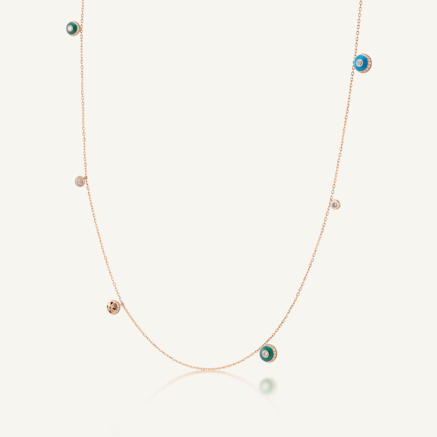 Poetry in Motion Stackable Blue-Green Necklace