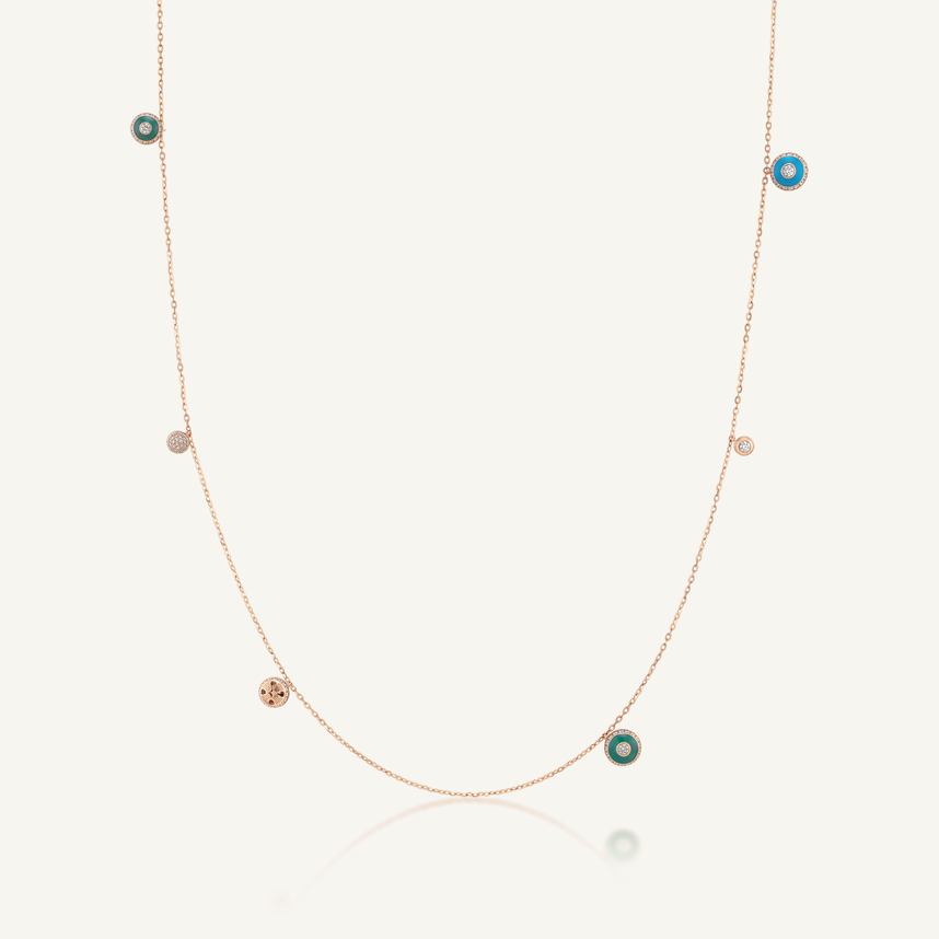 Poetry in Motion Stackable Blue-Green Necklace