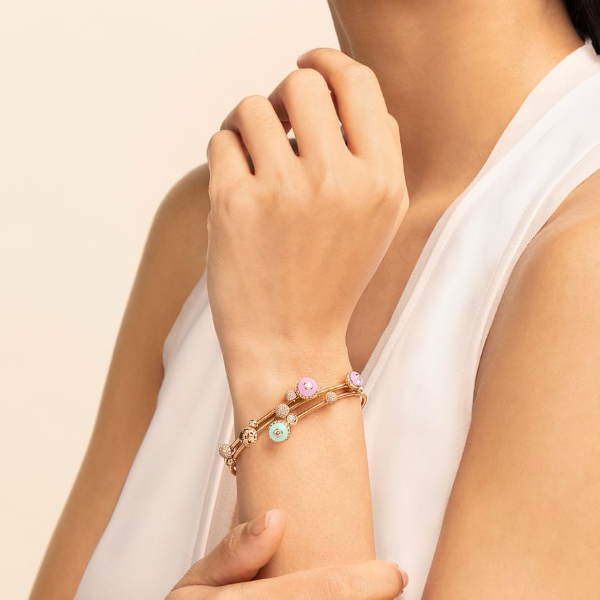 Poetry in Motion Cadence Pink-Green Wrap Bangle