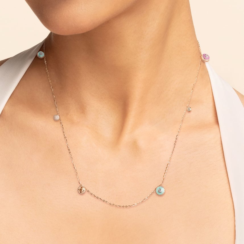 Poetry in Motion Stackable Pink-Green Necklace