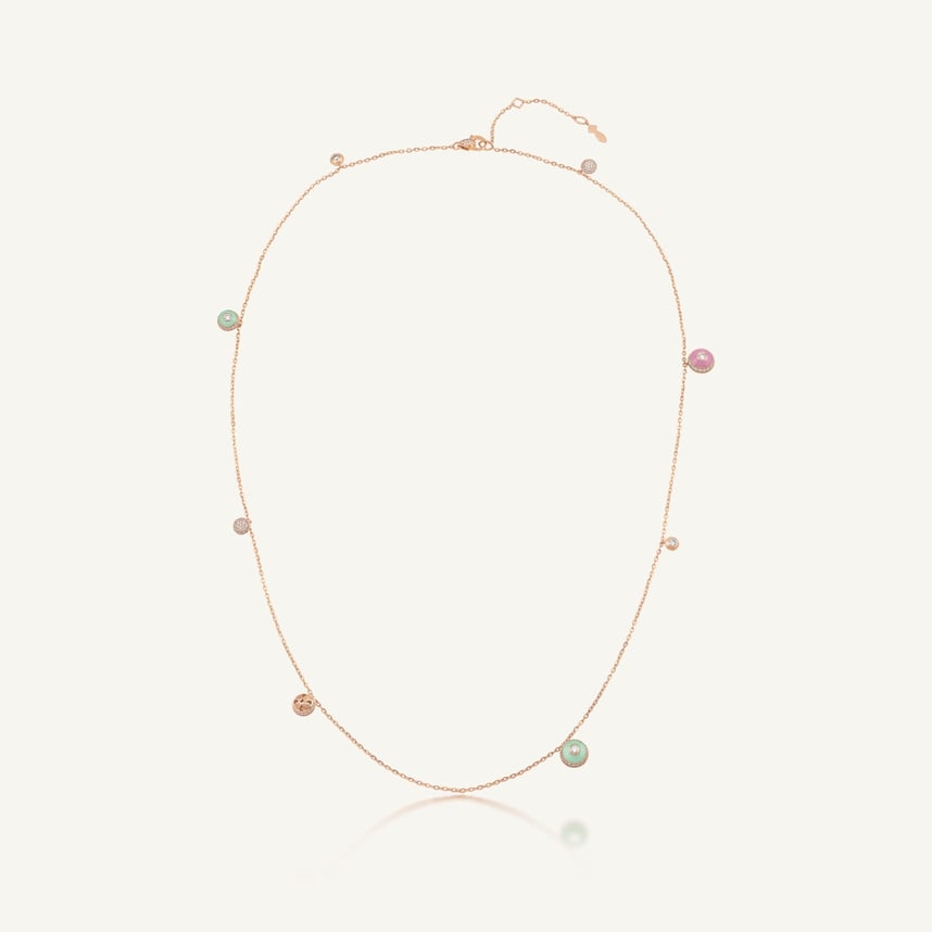 Poetry in Motion Stackable Pink-Green Necklace