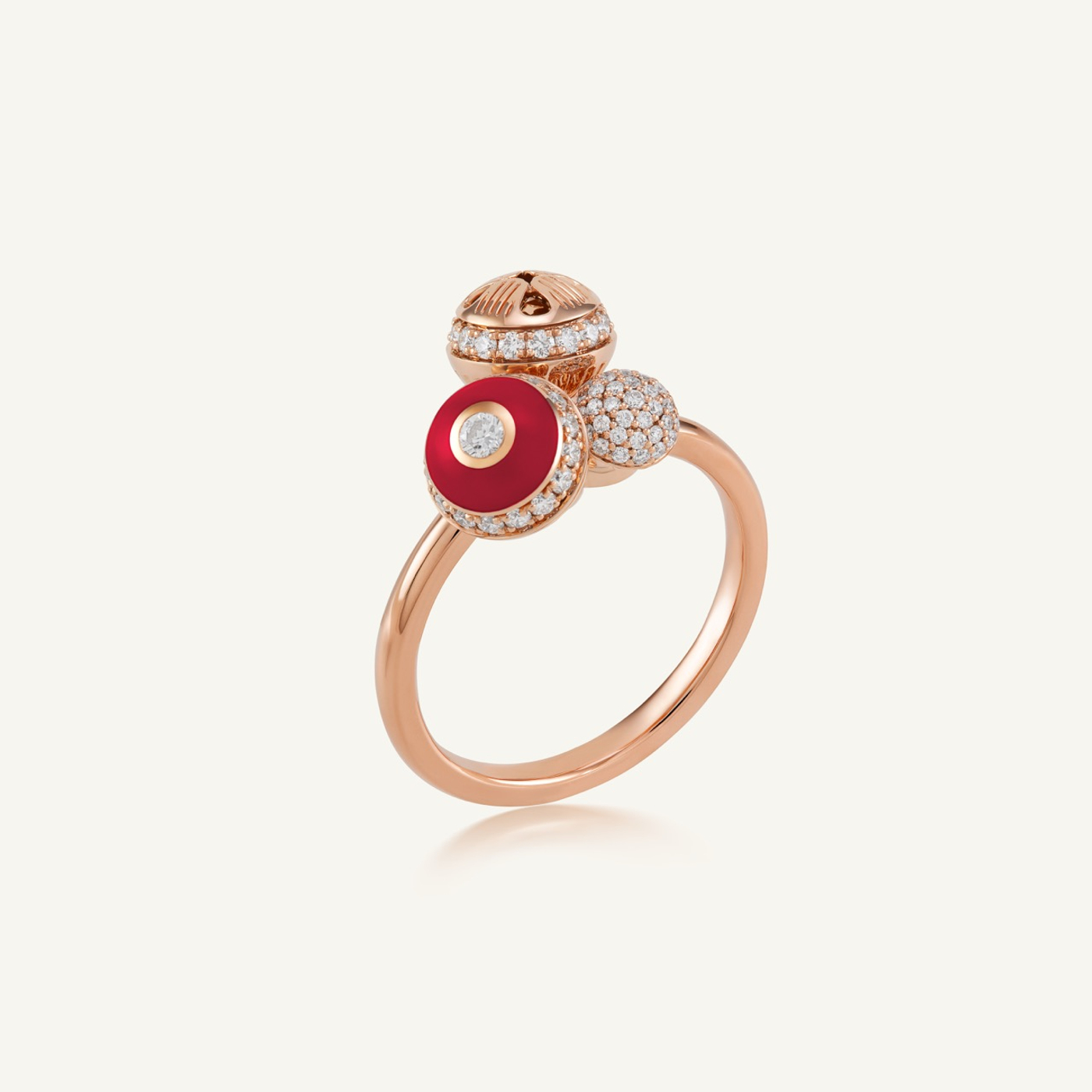 Poetry in Motion Red Cluster Stackable Ring