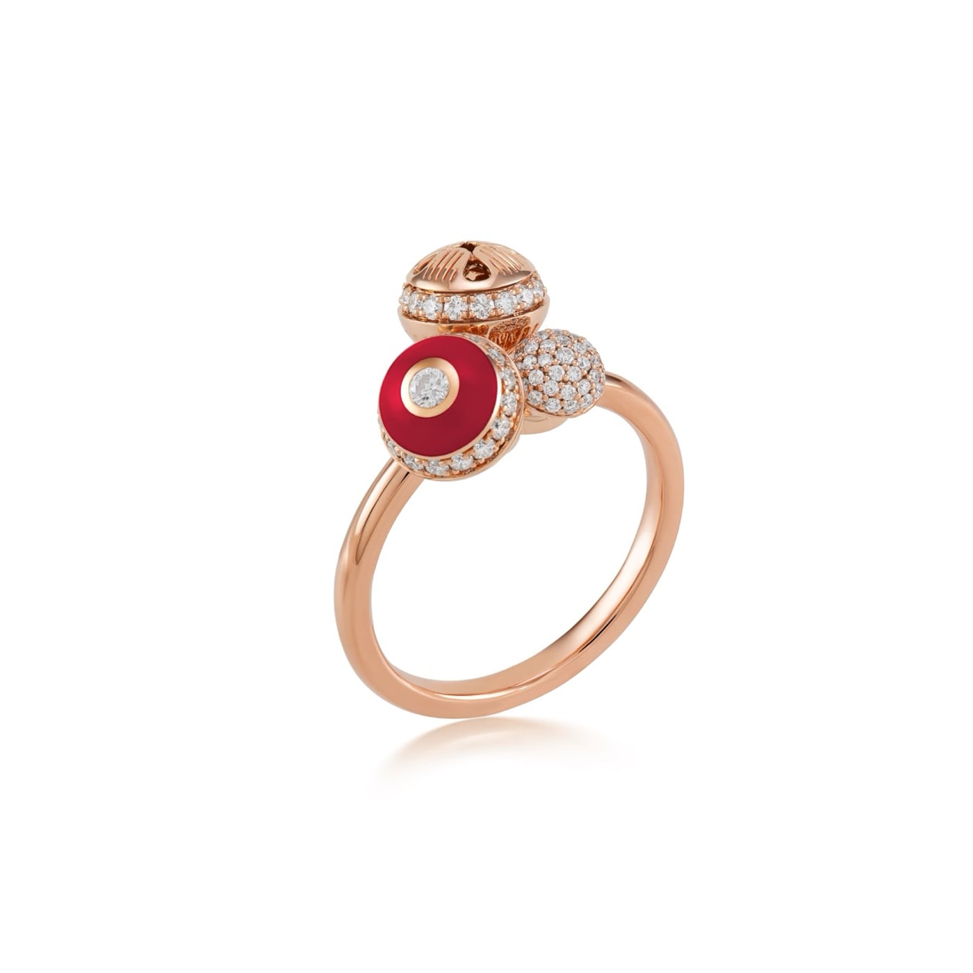 Poetry in Motion Red Cluster Stackable Ring