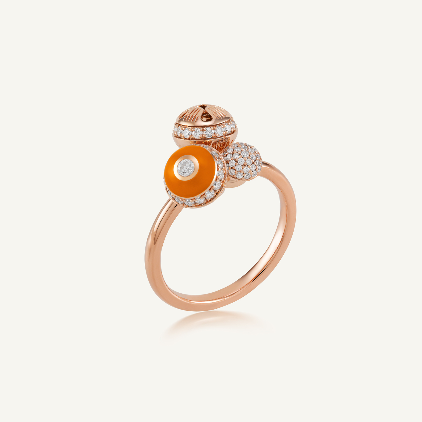 Poetry in Motion Orange Cluster Stackable Ring