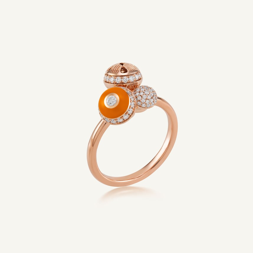 Poetry in Motion Orange Cluster Stackable Ring