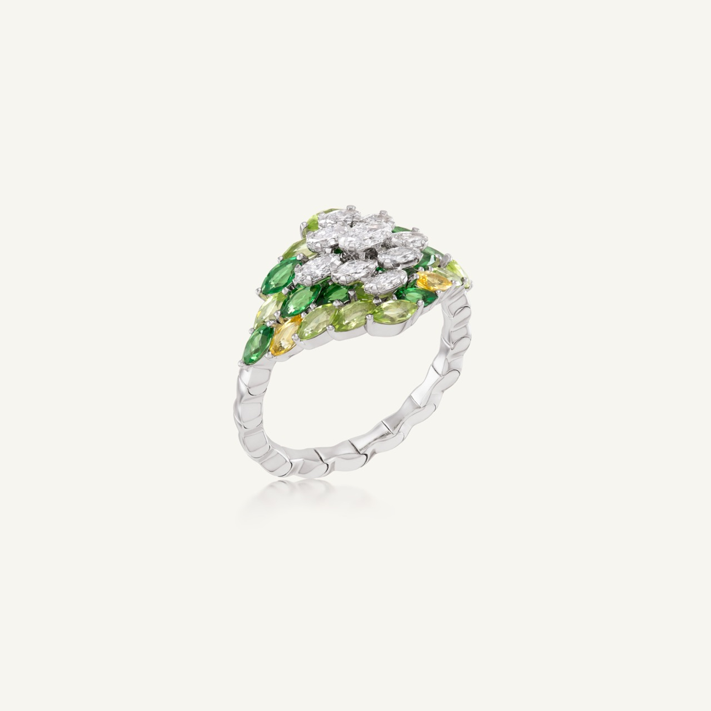 Entwine Green Ring