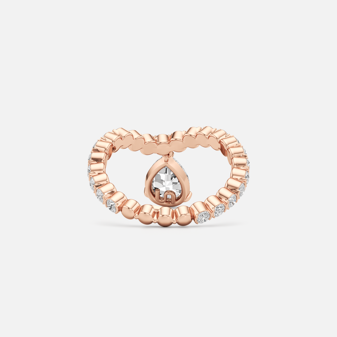 Tear Diamond Curve Ring