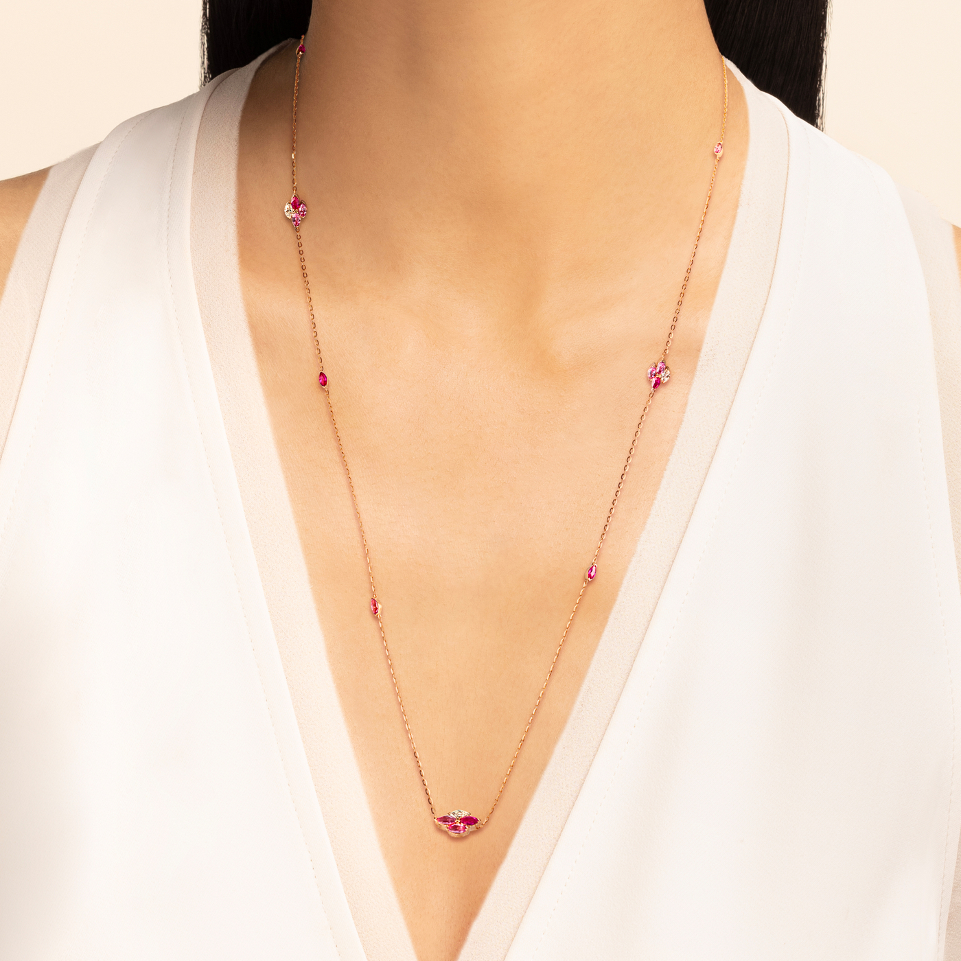 Entwine Blush Stackable Long Necklace