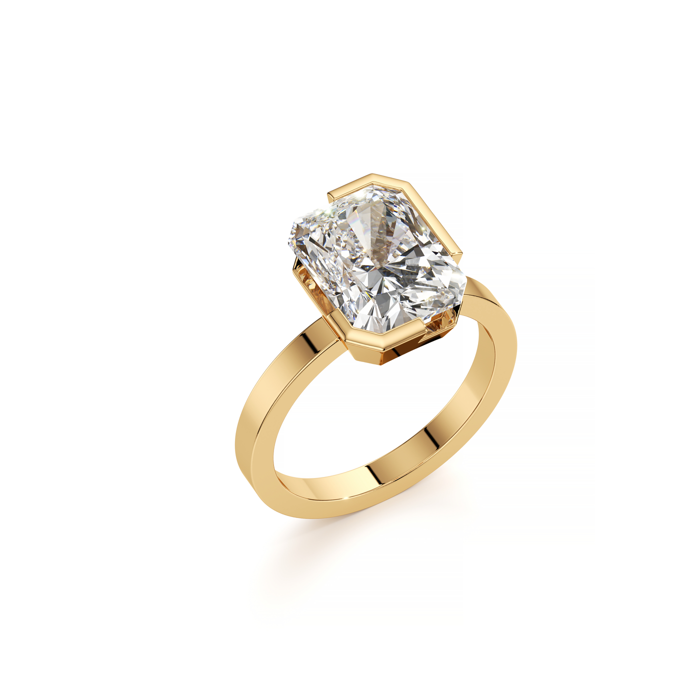 Meta Diamond Radiant Solitaire Ring