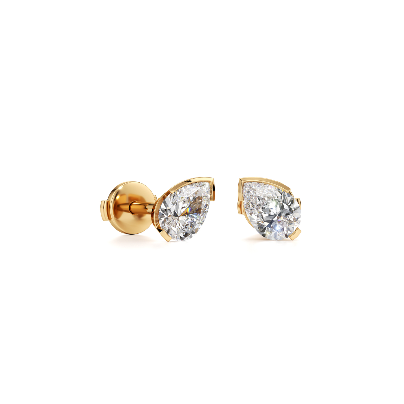 Meta Diamond Pear Stud Earrings