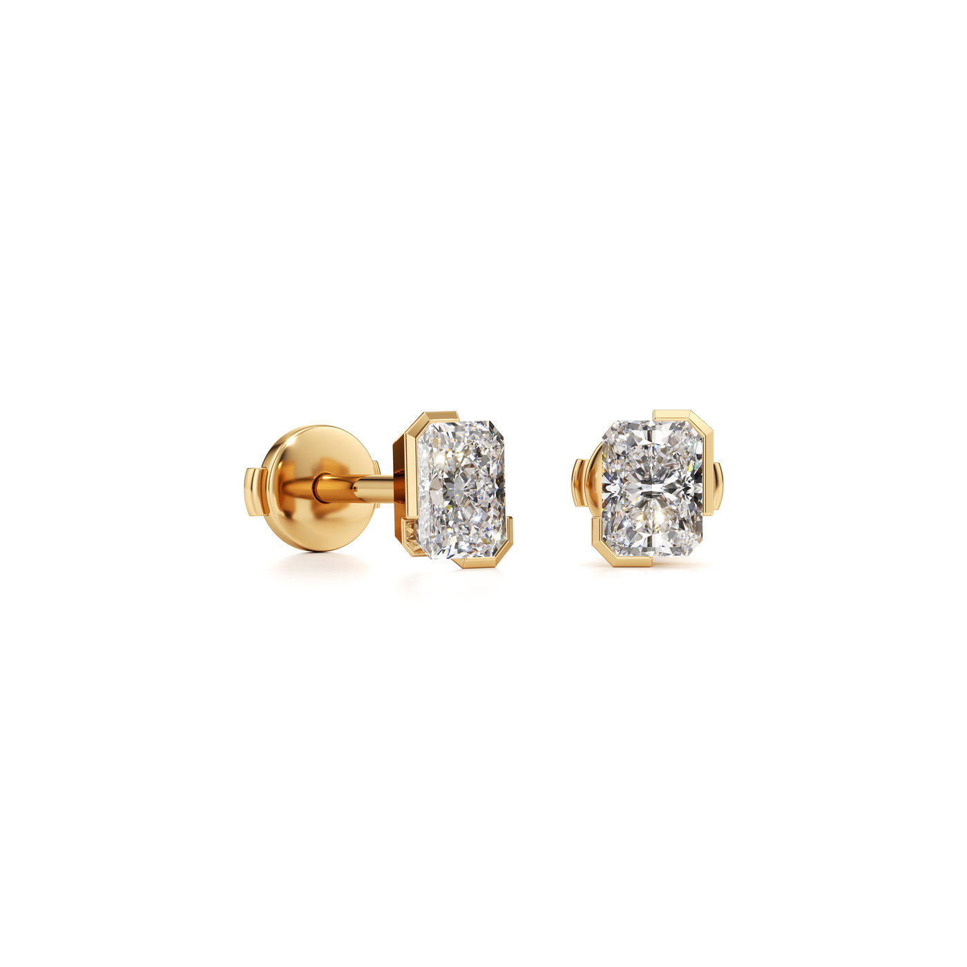 Meta Diamond Radiant Stud Earrings