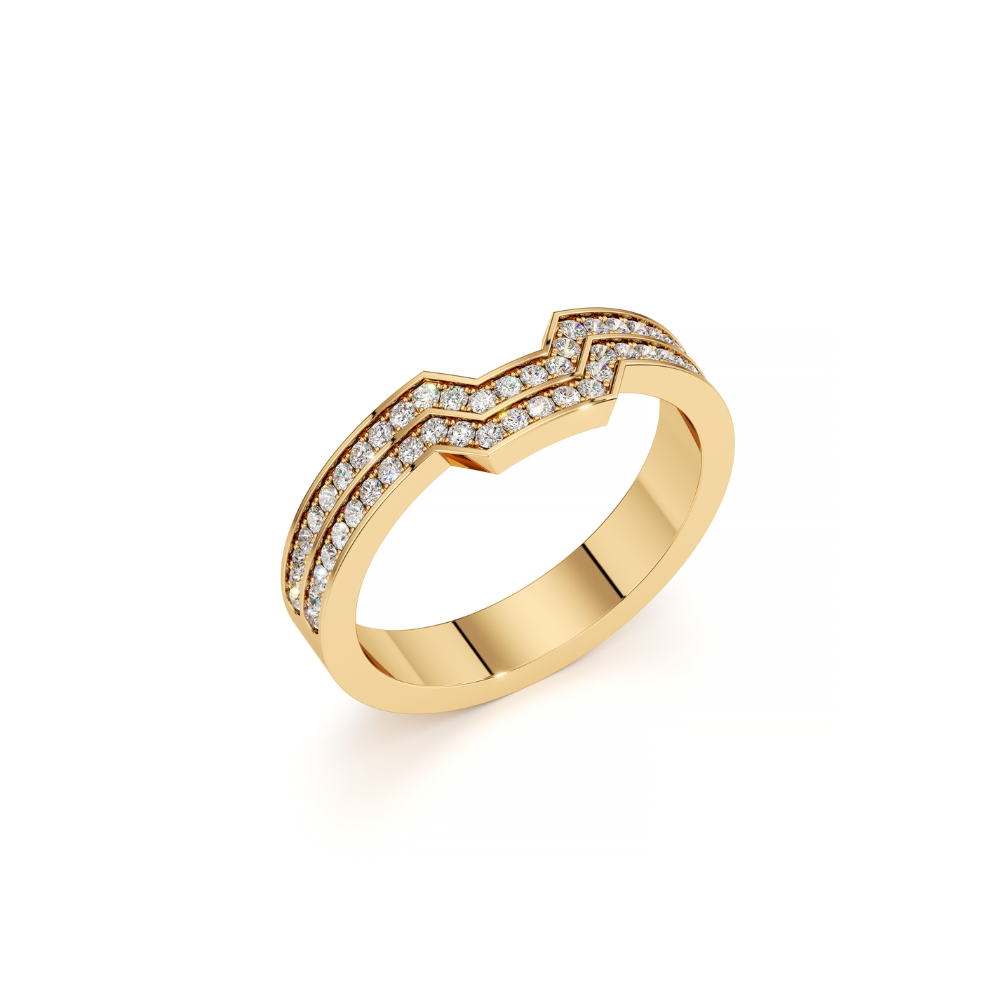Meta Diamond Stackable Double Pavé Band
