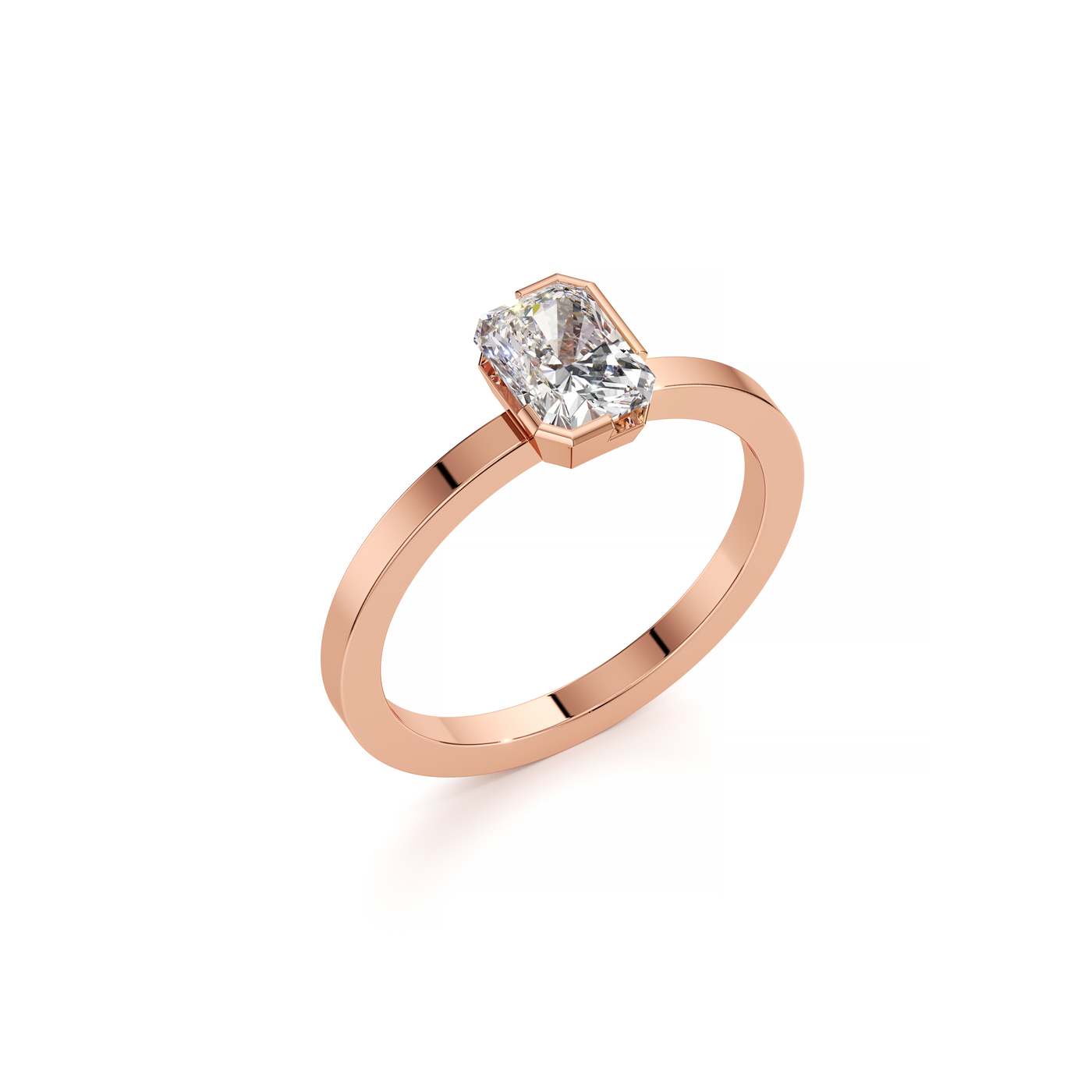 Solitaire en diamants taille radiant Meta
