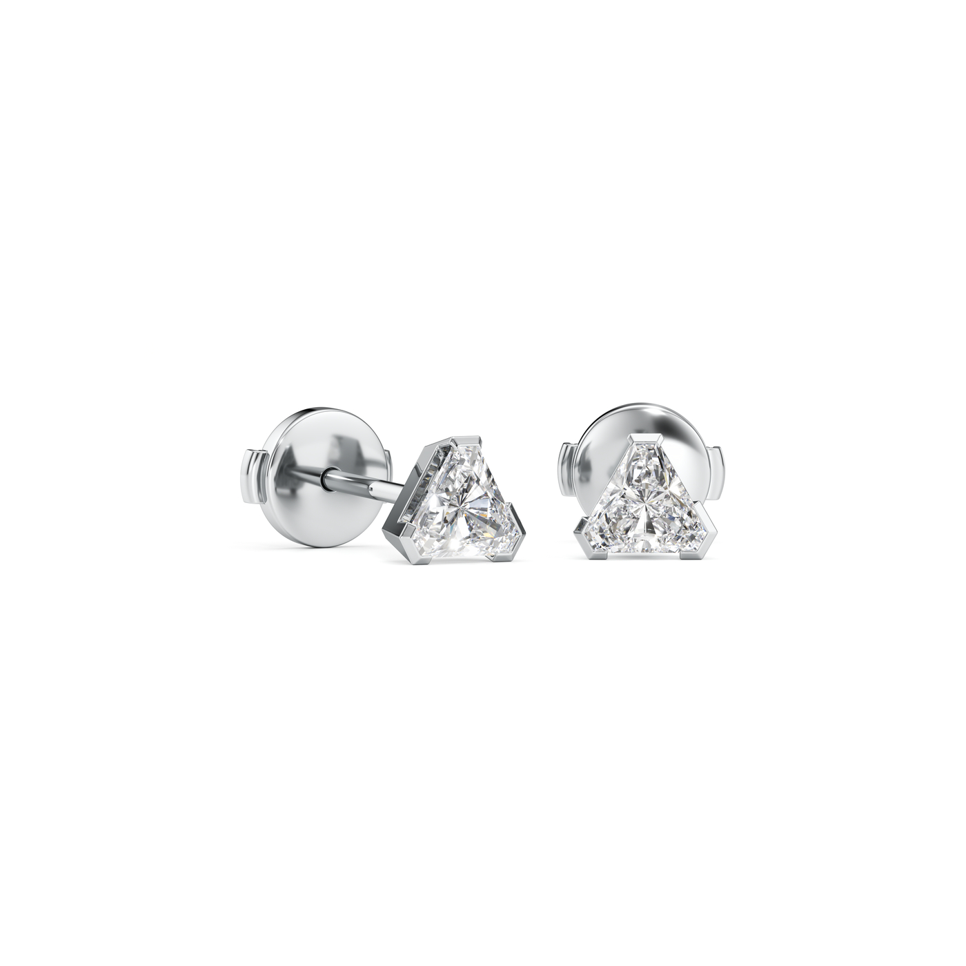 Meta Diamond Trillion Stud Earrings